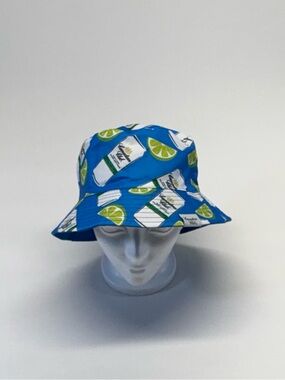 NWOT Canadian Club Reversible Bucket Hat - Blue Lime Print
